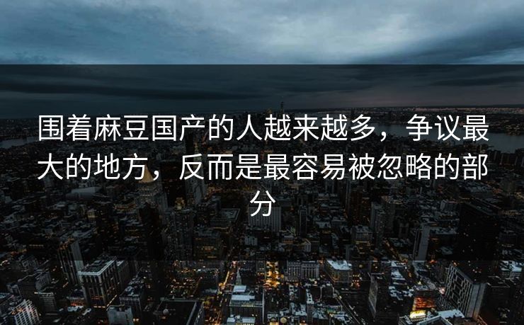 围着麻豆国产的人越来越多,争议最大的地方,反而是最容易被忽略的部分 围着麻豆国产的人越来越多,争议最大的地方,反而是最容易被忽略的部分