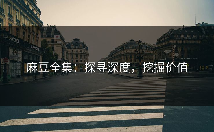 麻豆全集：探寻深度，挖掘价值