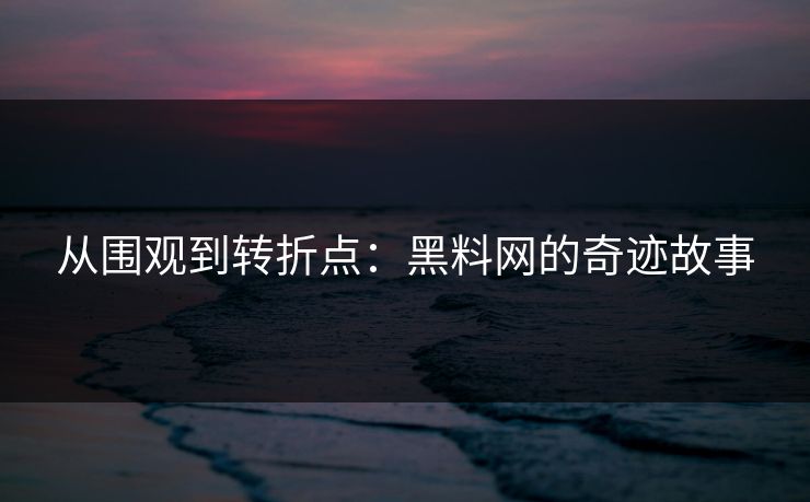 从围观到转折点:黑料网的奇迹故事 从围观到转折点:黑料网的奇迹故事