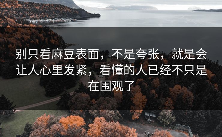 别只看麻豆表面,不是夸张,就是会让人心里发紧,看懂的人已经不只是在围观了 别只看麻豆表面,不是夸张,就是会让人心里发紧,看懂的人已经不只是在围观了